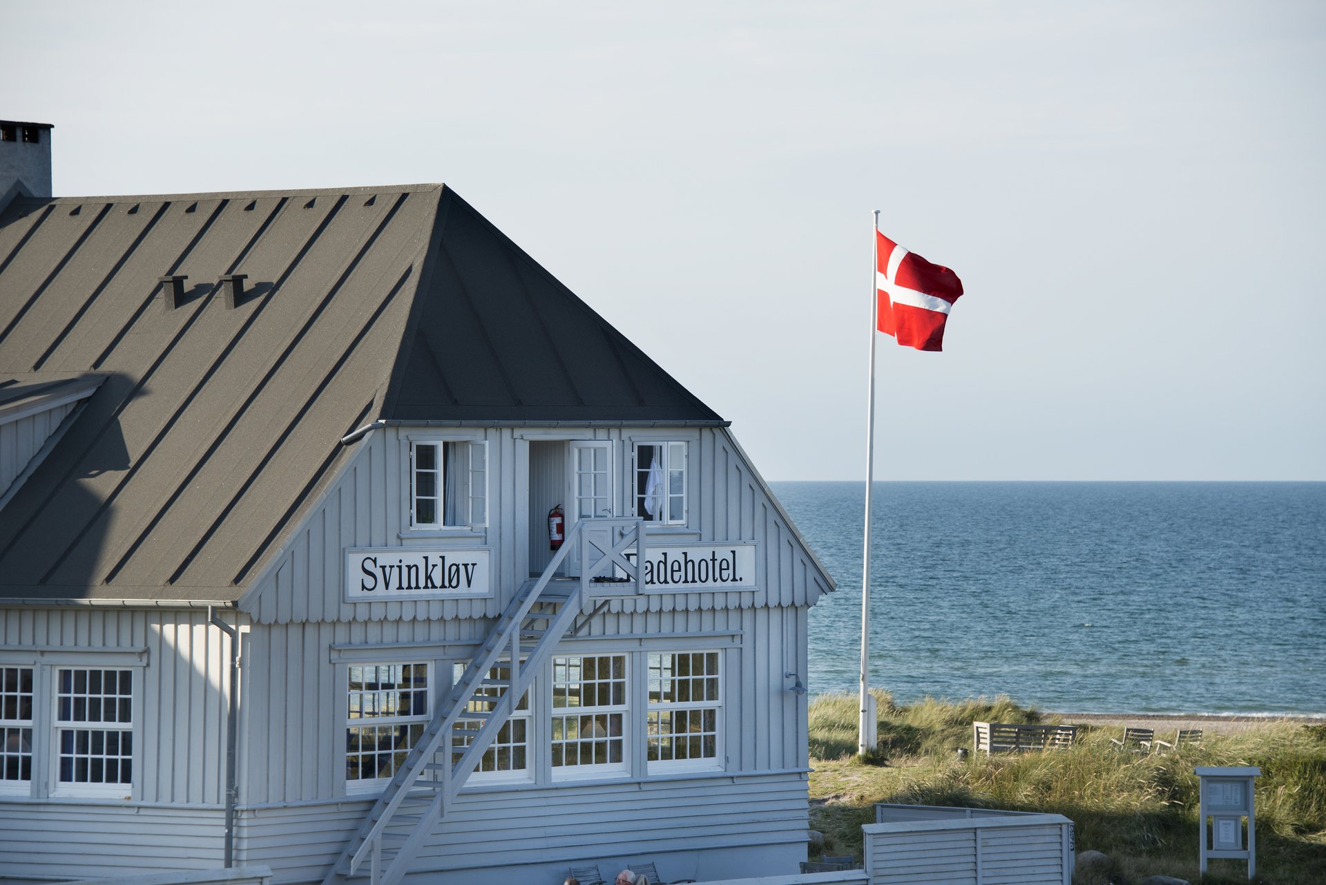 Svinkloev Badehotel which is located near Jammerbugten by the North Sea. 